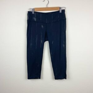 Athleta Chaturanga Gold-Streak Crop Leggings